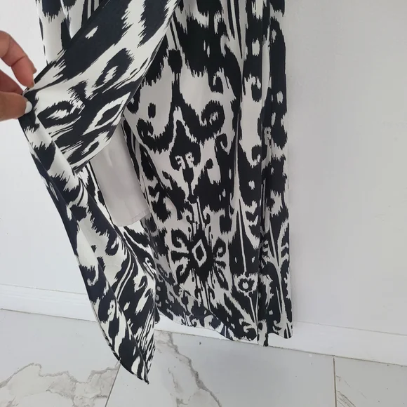 Athleta Ikat Bloom Maxi Dress Midi Halter Black & White Summer Pockets Size S - Picture 5 of 14